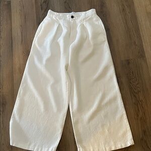 Halston women’s linen extra Wide-Leg White Pants size 6